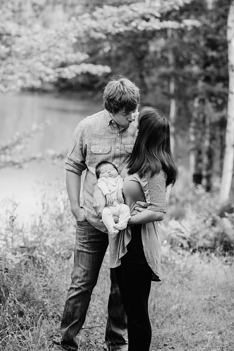 Outdoor newborn photo - rustic family photo - Wisconsin newborn photographer - James Stokes Photography