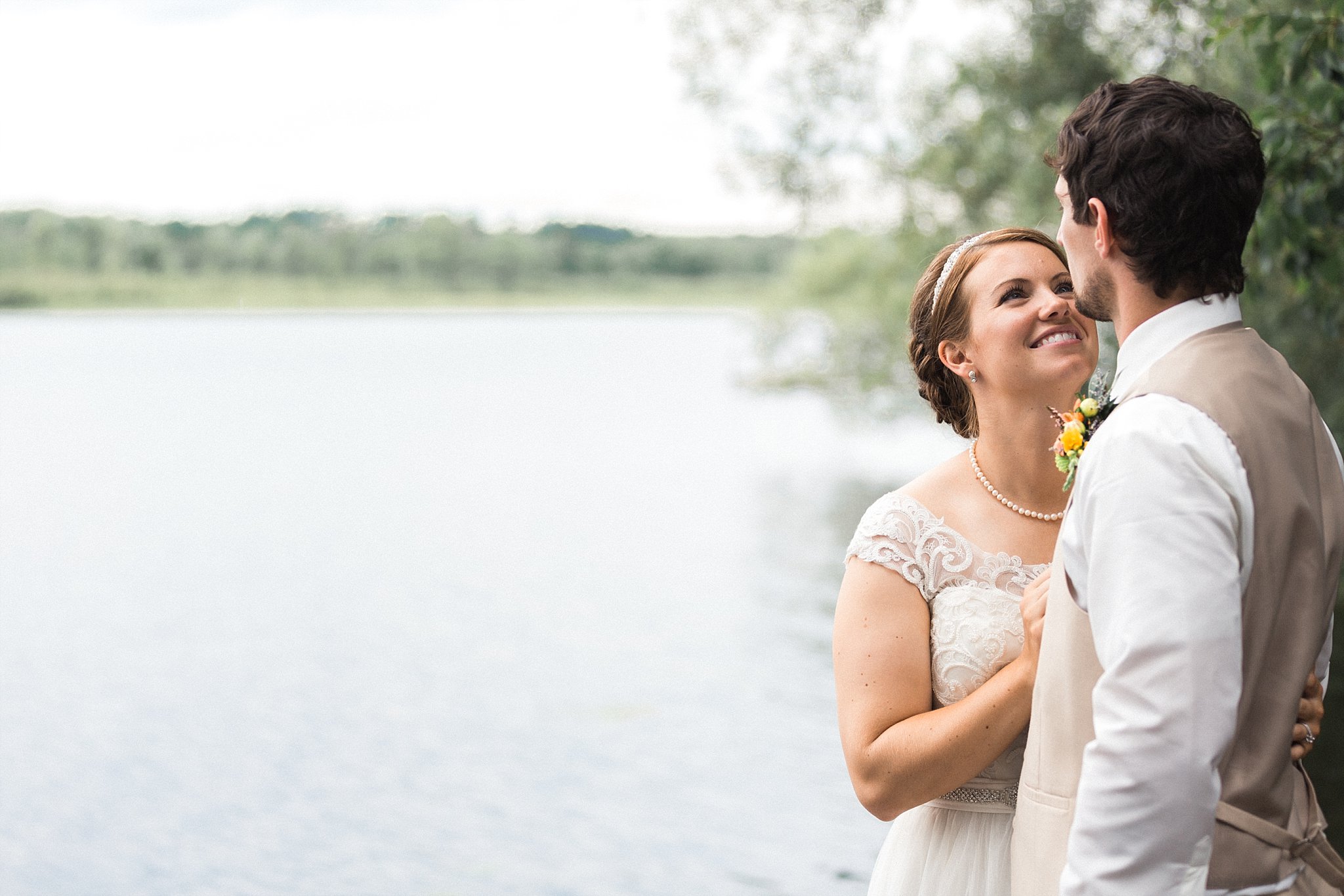 www.james-stokes.com | James Stokes Photography, LLC - Romantic wedding photo by the lake by Wisconsin wedding photographer