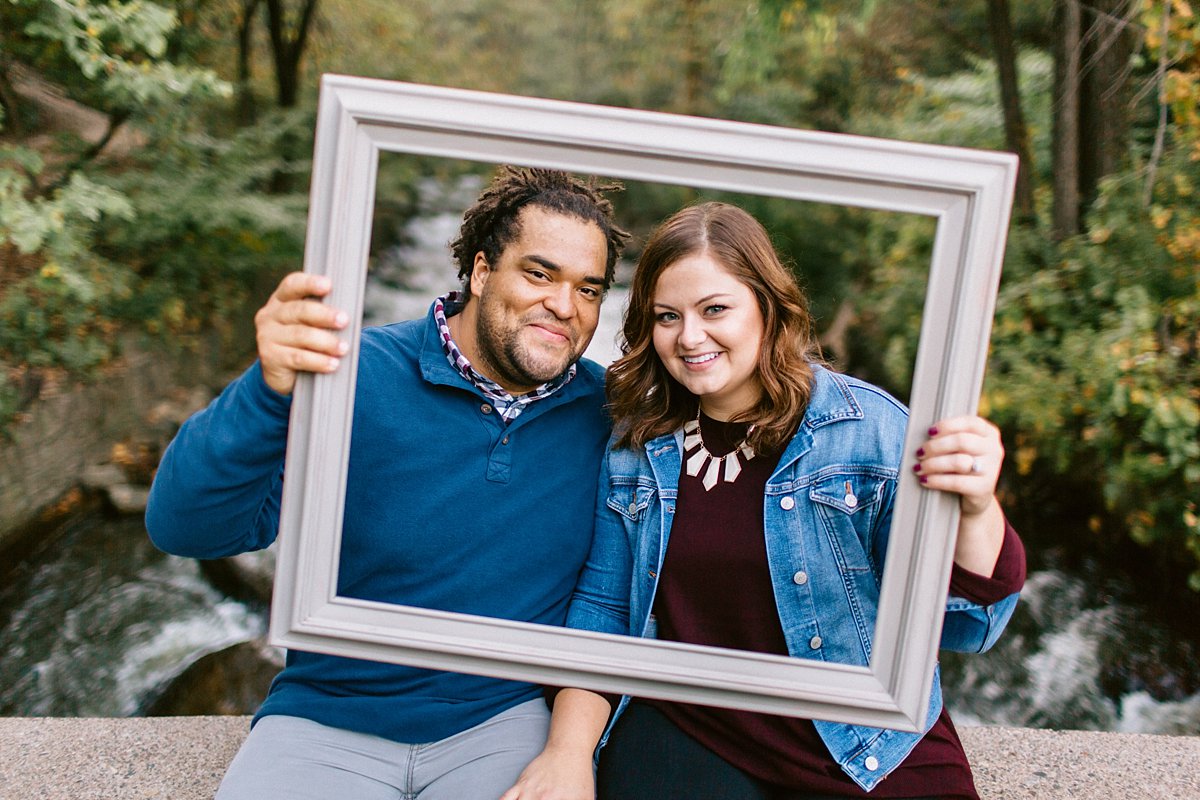 Engagement by river photos - Wisconsin photographer