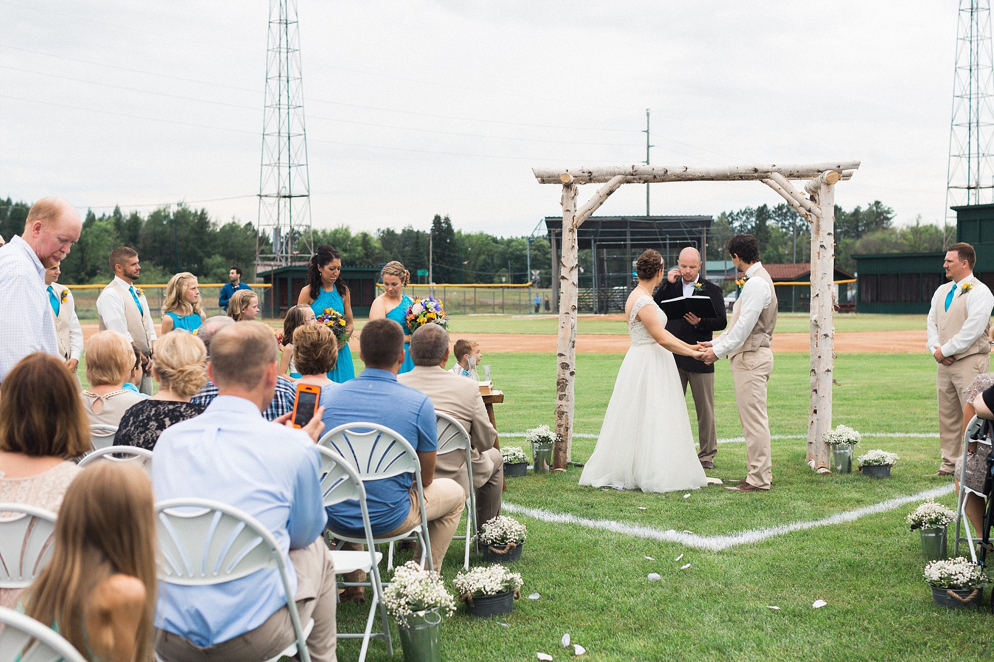 www.james-stokes.com | James Stokes Photography, LLC - Rustic country wedding ceremony - baseball wedding - Wisconsin wedding photographer