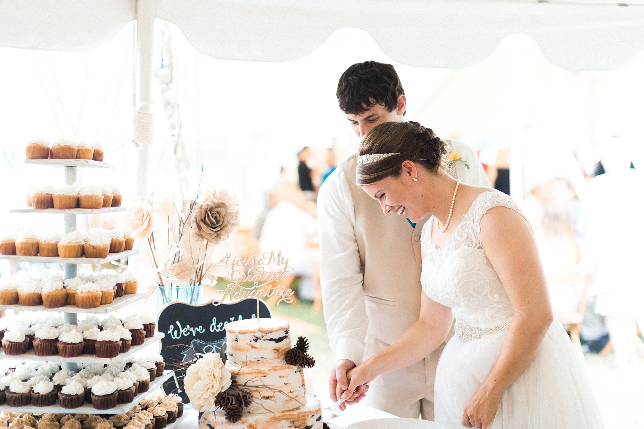 www.james-stokes.com | James Stokes Photography, LLC - Bride and groom at reception cutting wedding cake - Wedding photography