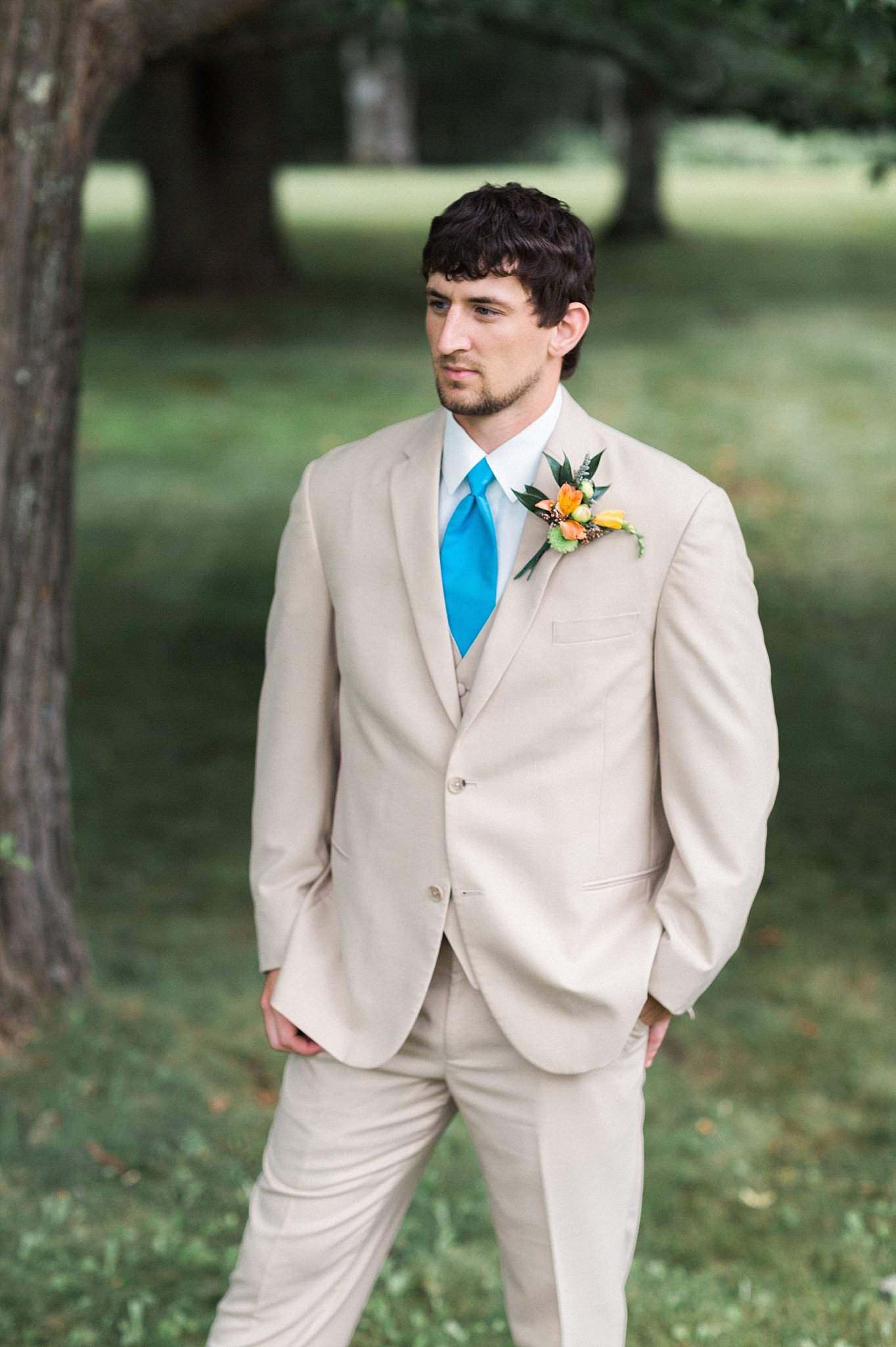 www.james-stokes.com | James Stokes Photography, LLC - Country groom dressed in khaki - Wisconsin wedding photographer