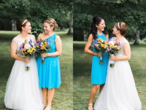 www.james-stokes.com | James Stokes Photography, LLC - blue bridesmaids dress - lace wedding dress - Wisconsin wedding photographer