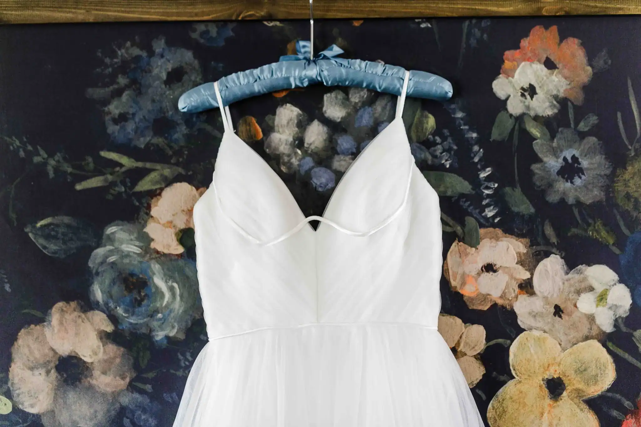 Wedding dress and bridal details at intimate Wisconsin Dells backyard wedding by James Stokes Photography
