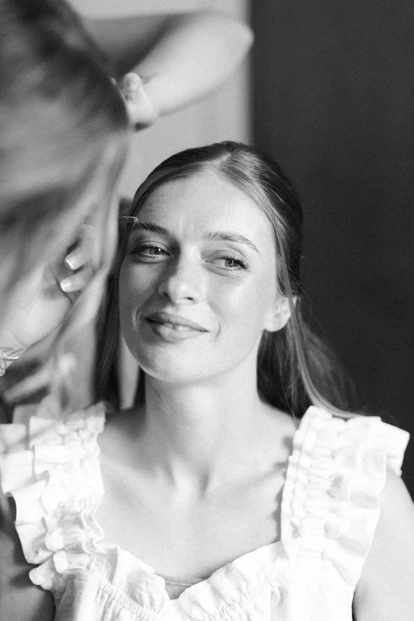 Bridal preparation at intimate Wisconsin Dells backyard wedding