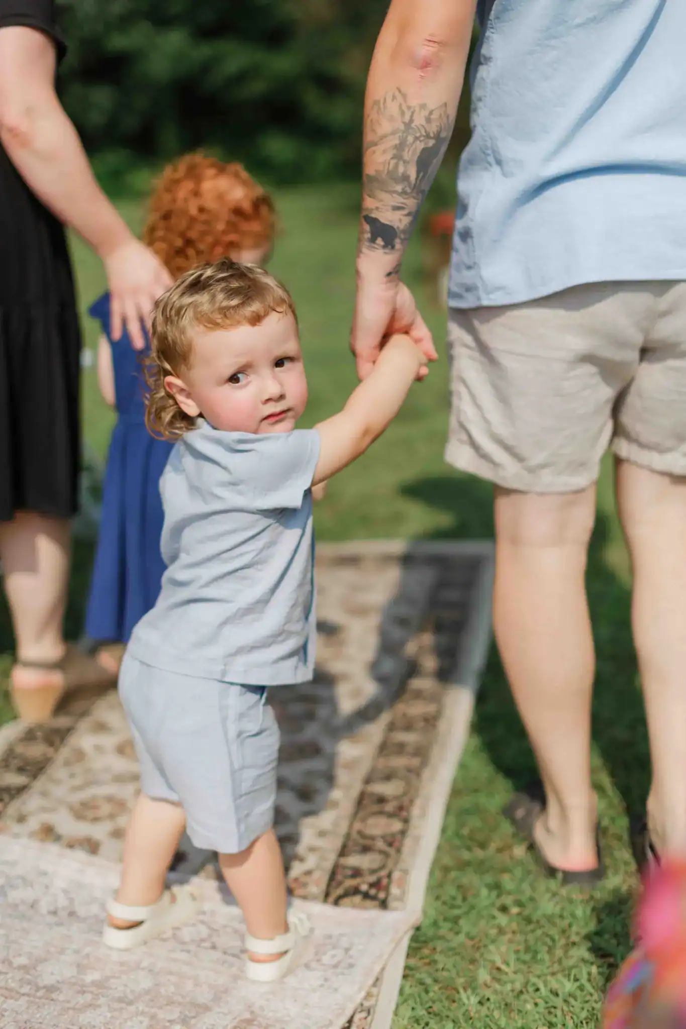 Bridal moment detail at intimate Wisconsin Dells backyard wedding