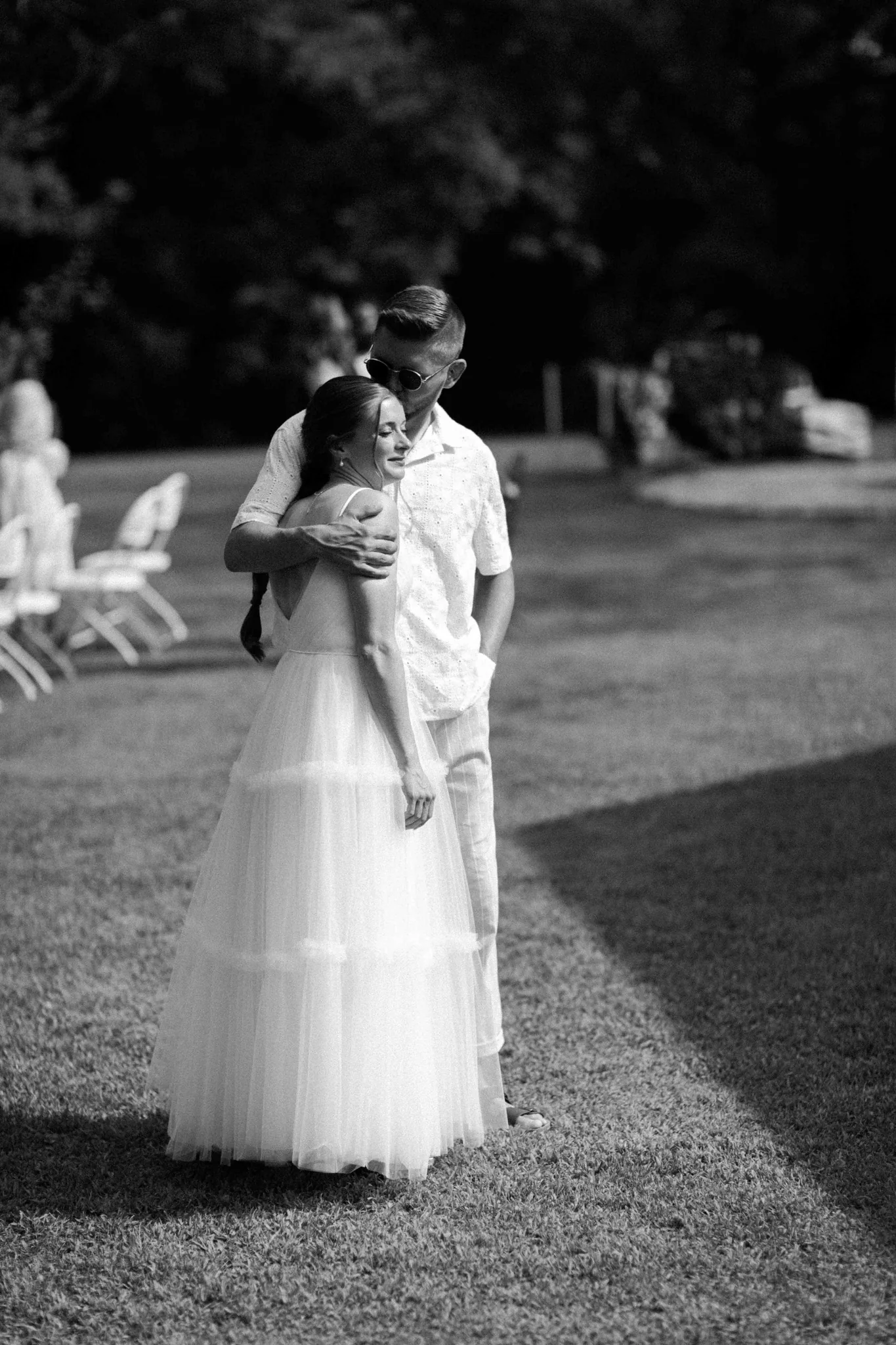 Emotional ceremony moment at Wisconsin Dells backyard wedding, James Stokes Photography