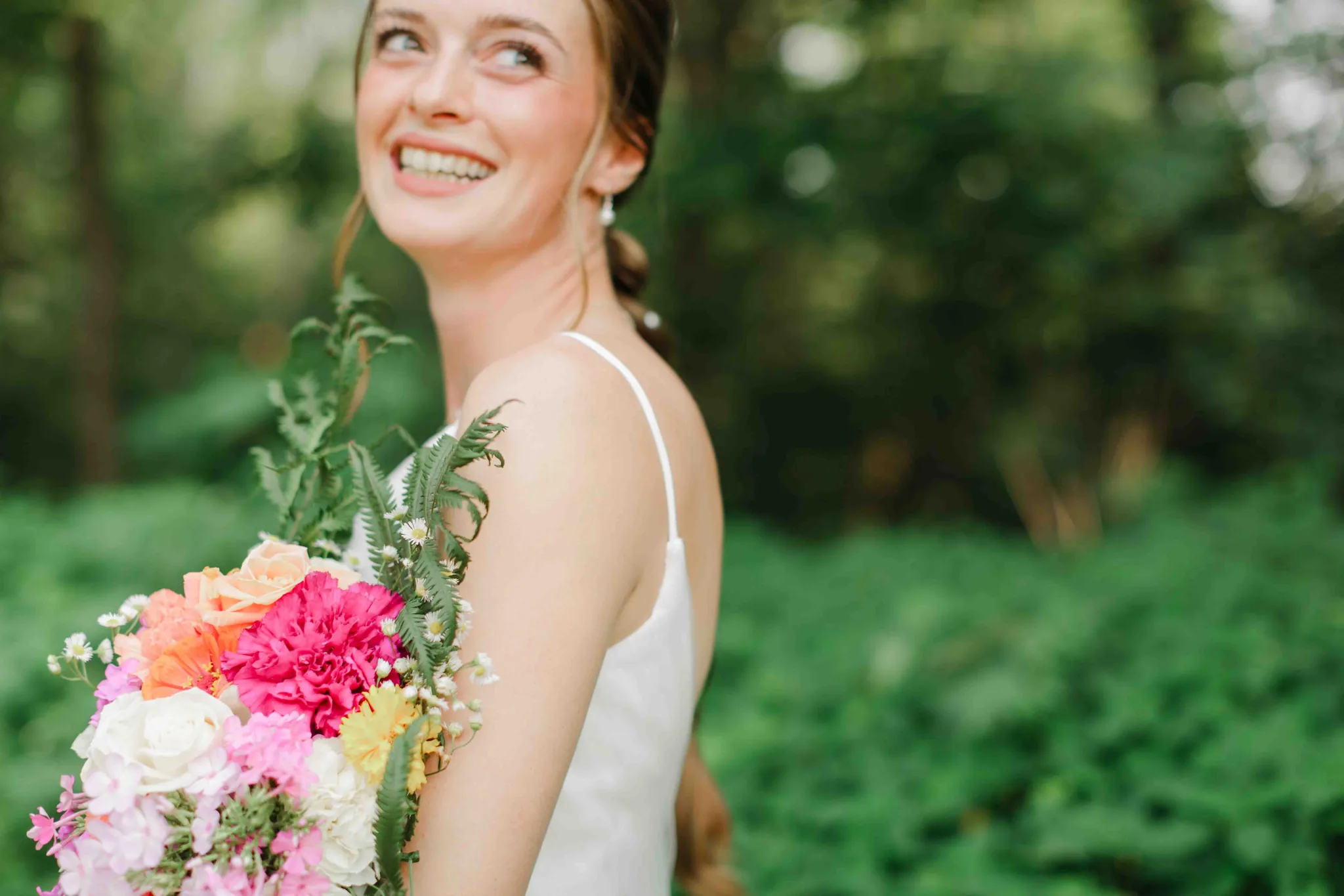 Outdoor ceremony moment at Wisconsin Dells intimate backyard wedding
