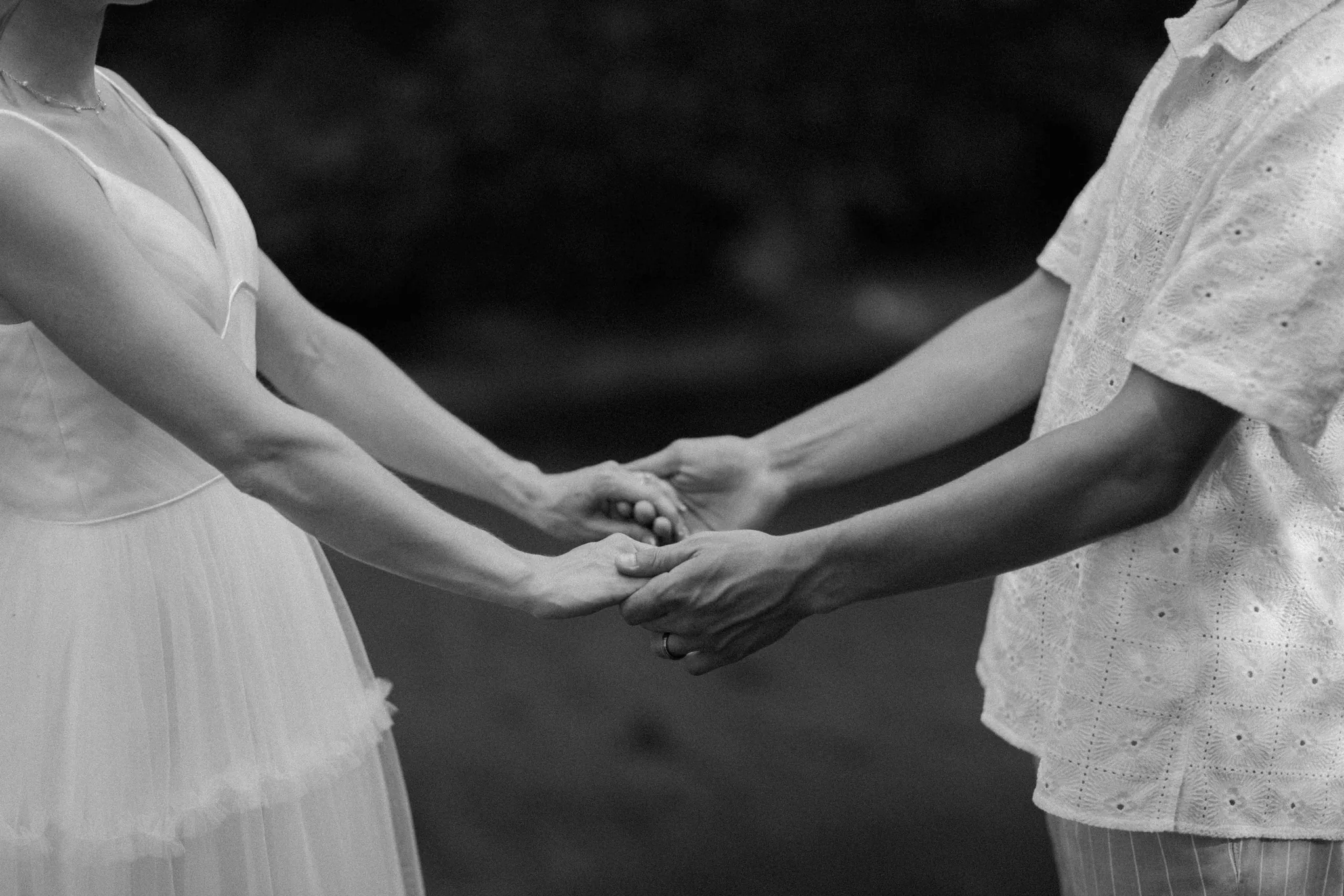 Bride and groom portrait at Wisconsin Dells intimate backyard wedding
