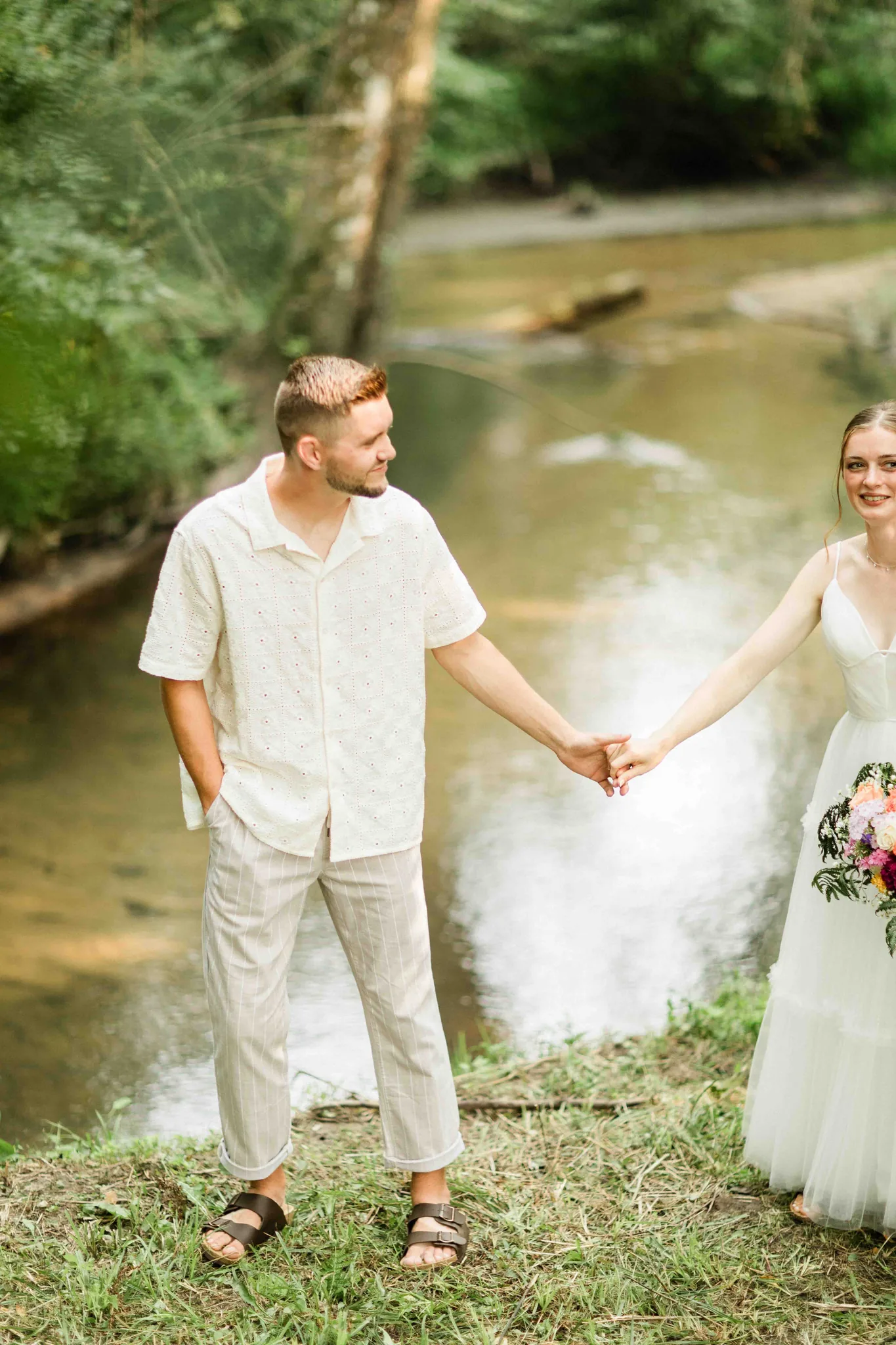 Family portrait at Wisconsin Dells backyard wedding, James Stokes Photography